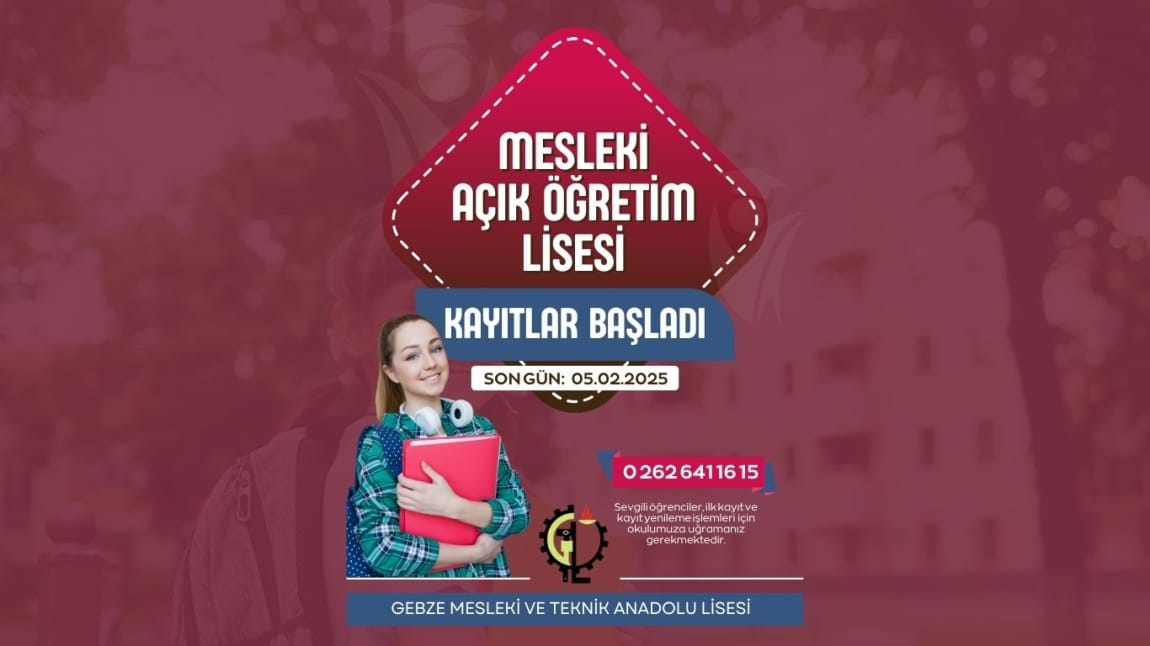 Mesleki Açık Öğretim Lisesi 2024-2025 Eğitim-Öğretim yılı 2.Dönem Yeni Kayıt ve Kayıt Yenileme İşlemleri Başladı.